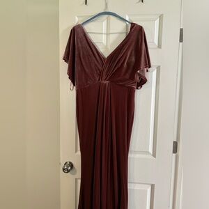Revelry Gwen velvet dress size 12 *not altered* dusty rose